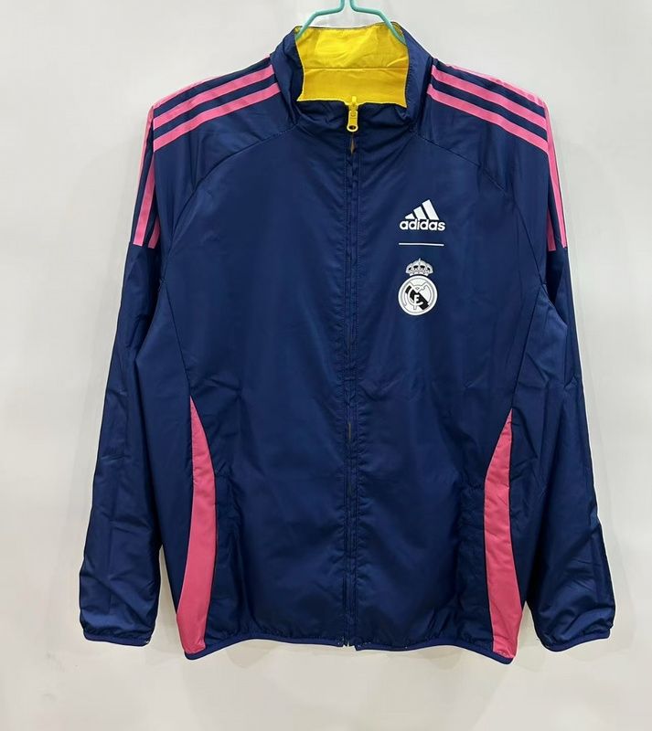 Real Madrid Yellow and Navy Reversible Windbreaker  Real Madrid Yellow and Navy Reversible Windbreaker