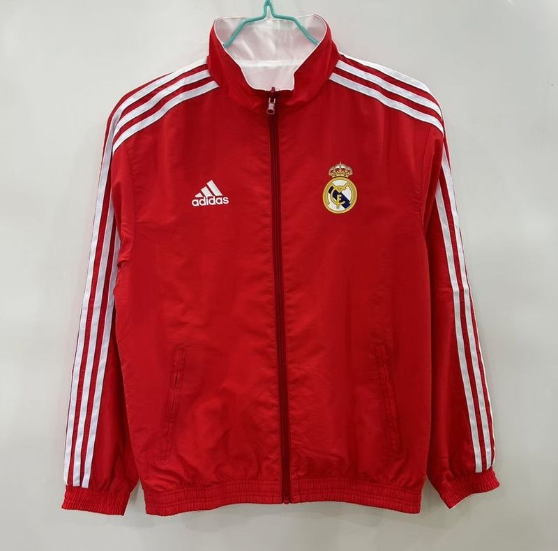 Real Madrid White and Red Reversible Windbreaker  Real Madrid White and Red Reversible Windbreaker