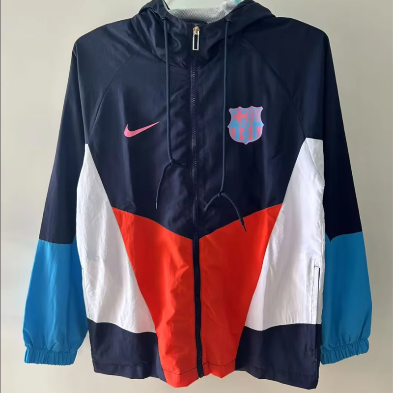Barcelona Navy, Blue and Red Black Windbreaker 