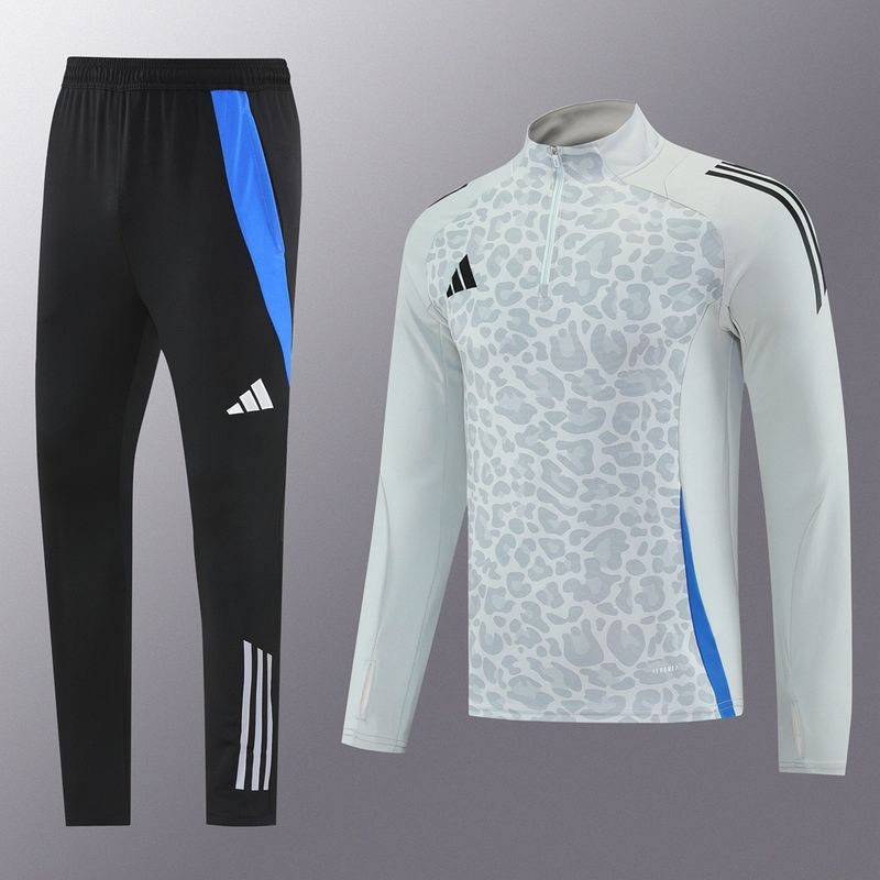 Adidas Grey, Royal Blue and Black Animal Print Tracksuit Set