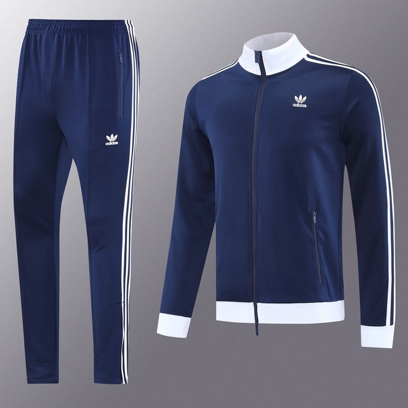 Adidas Navy and White Tracksuit Set