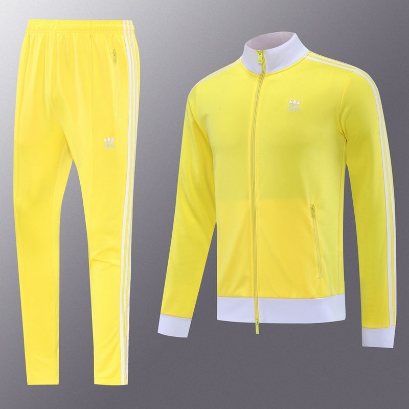 Adidas Yellow and White Tracksuit Set