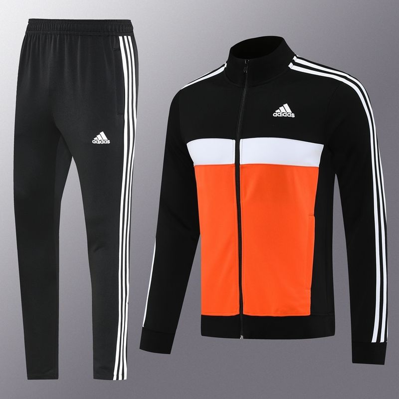 Adidas Black, Orange and White Tracksuit Set