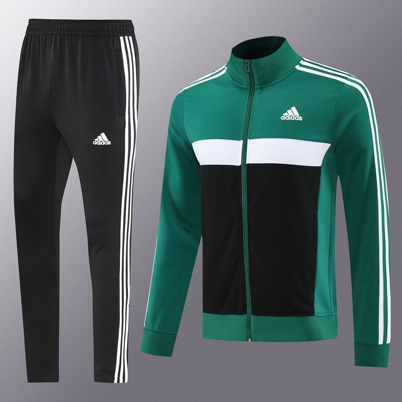 Adidas Black, Dark Green and Black Tracksuit Set