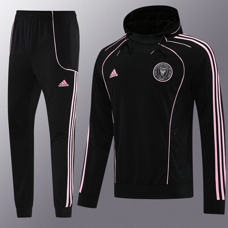 Inter Miami Black and Pink Hooded Tracksuit Set