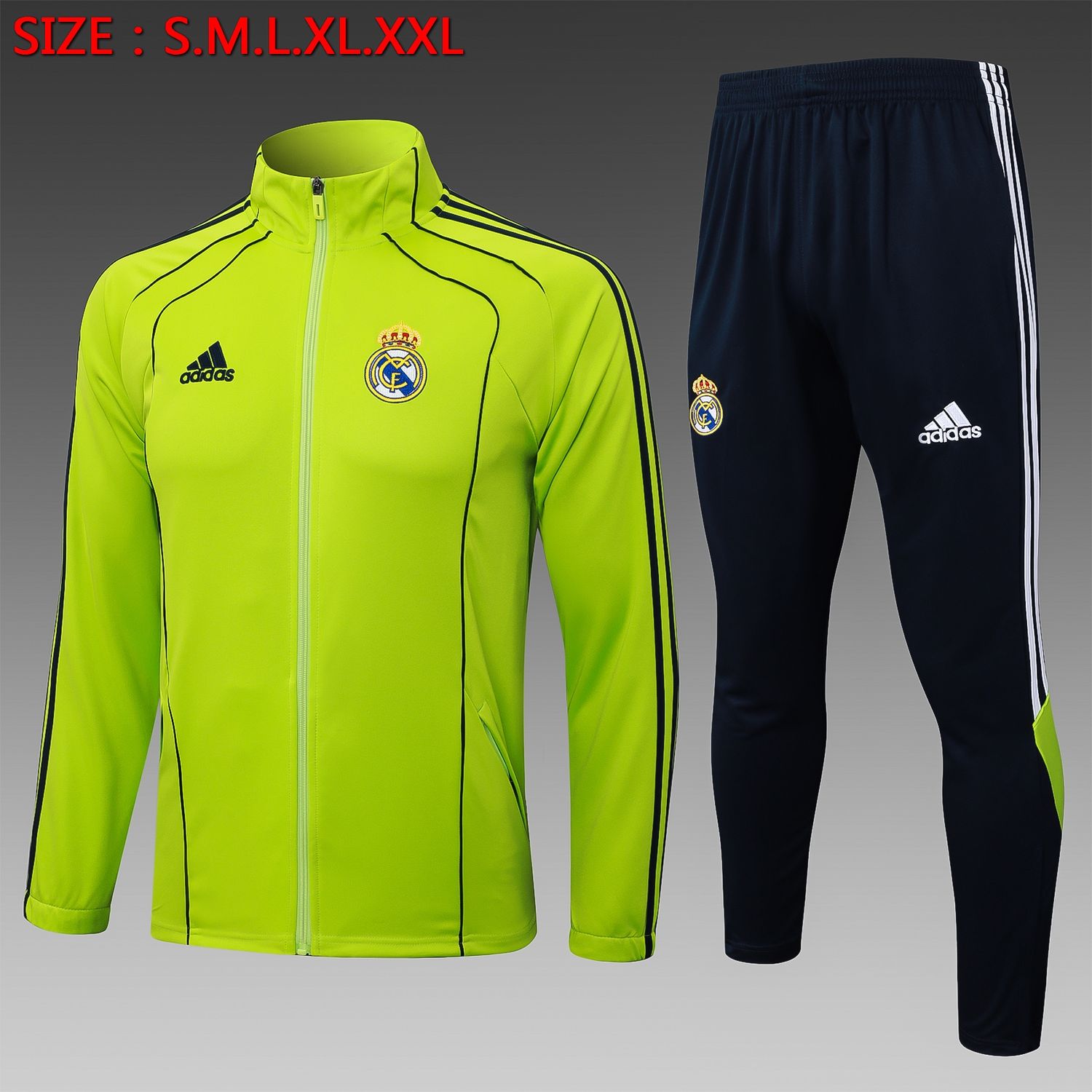 Real Madrid Green and Navy Long Tracksuit Set Real Madrid Green and Navy Long Tracksuit Set