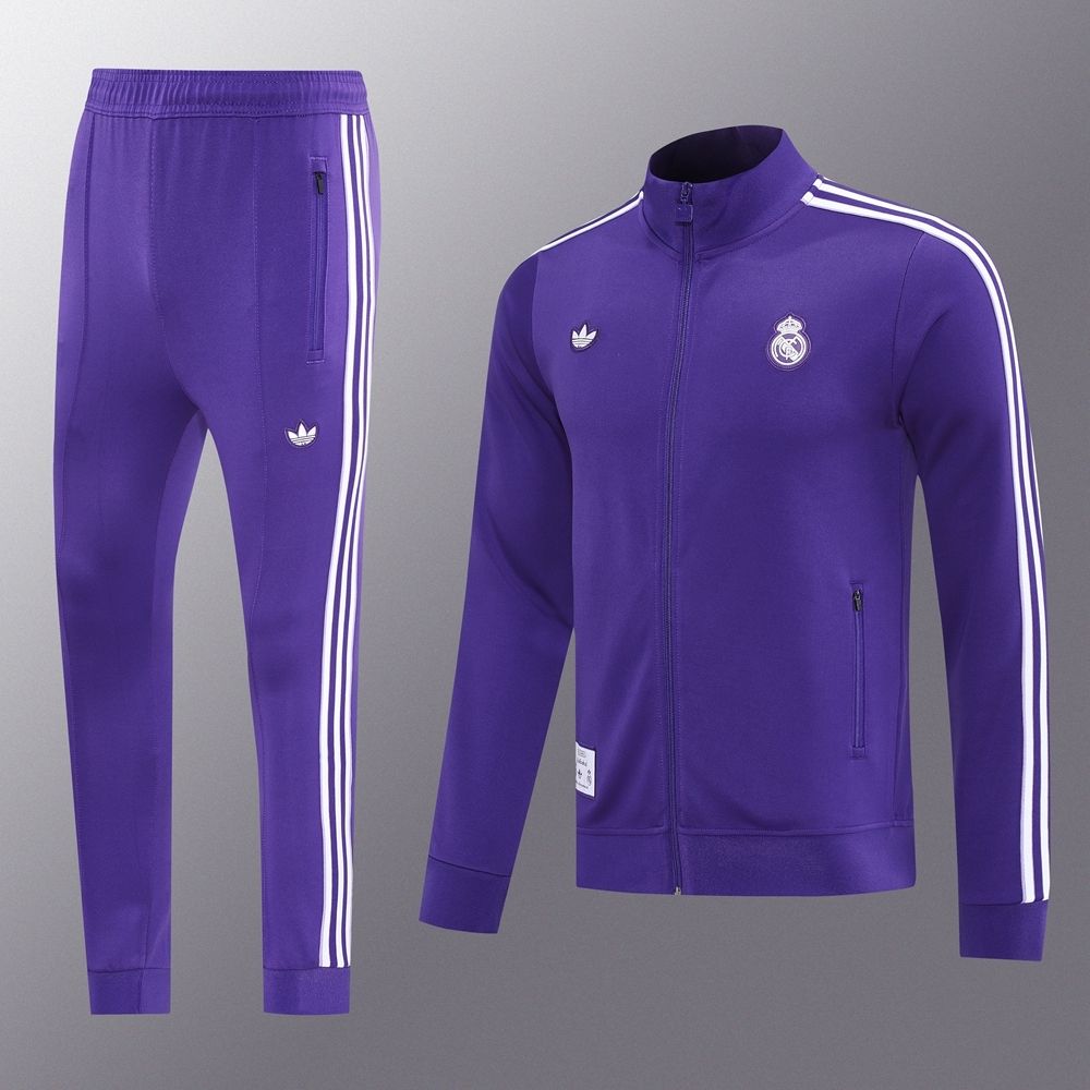 Real Madrid Purple and White Long Tracksuit Set Real Madrid Purple and White Long Tracksuit Set