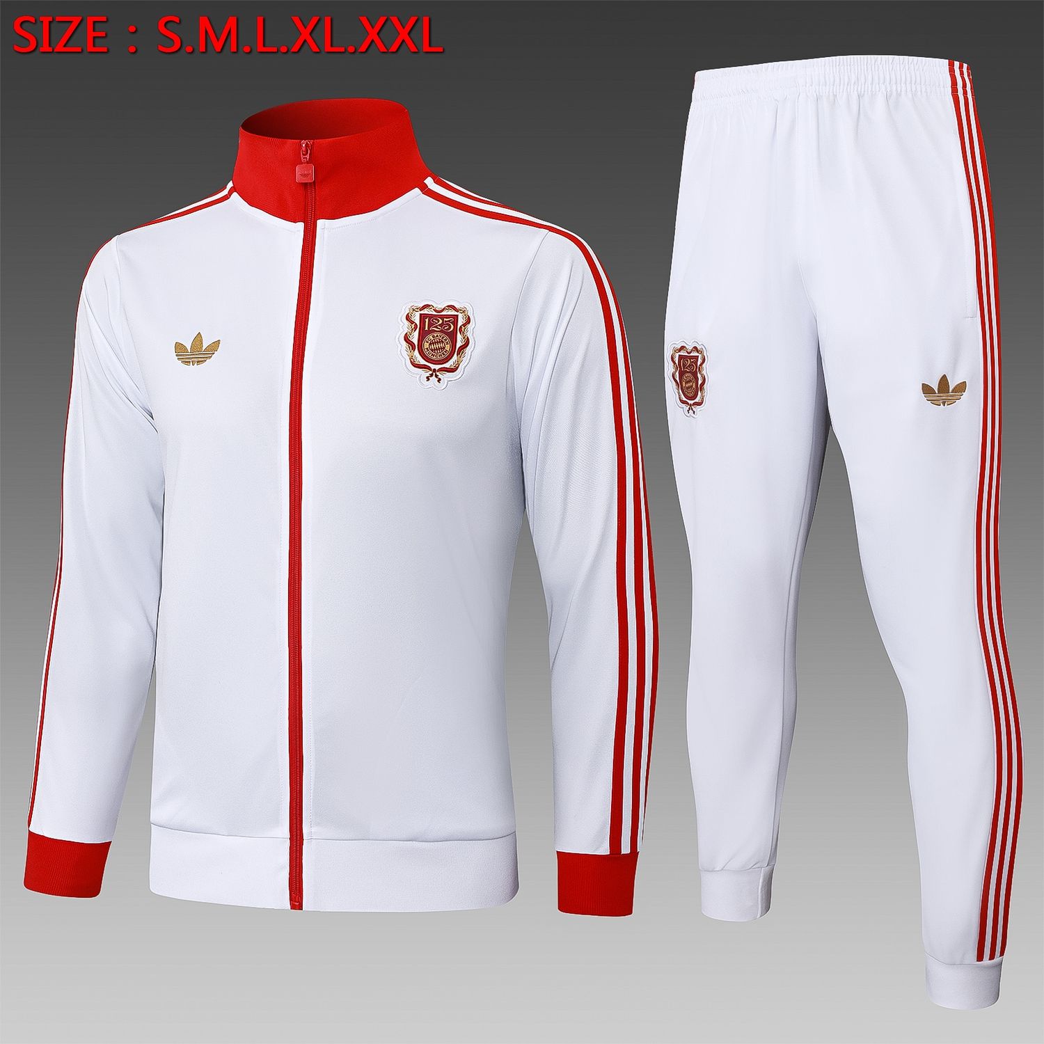 Bayern Munich White and Red Tracksuit Set Bayern Munich White and Red Tracksuit Set