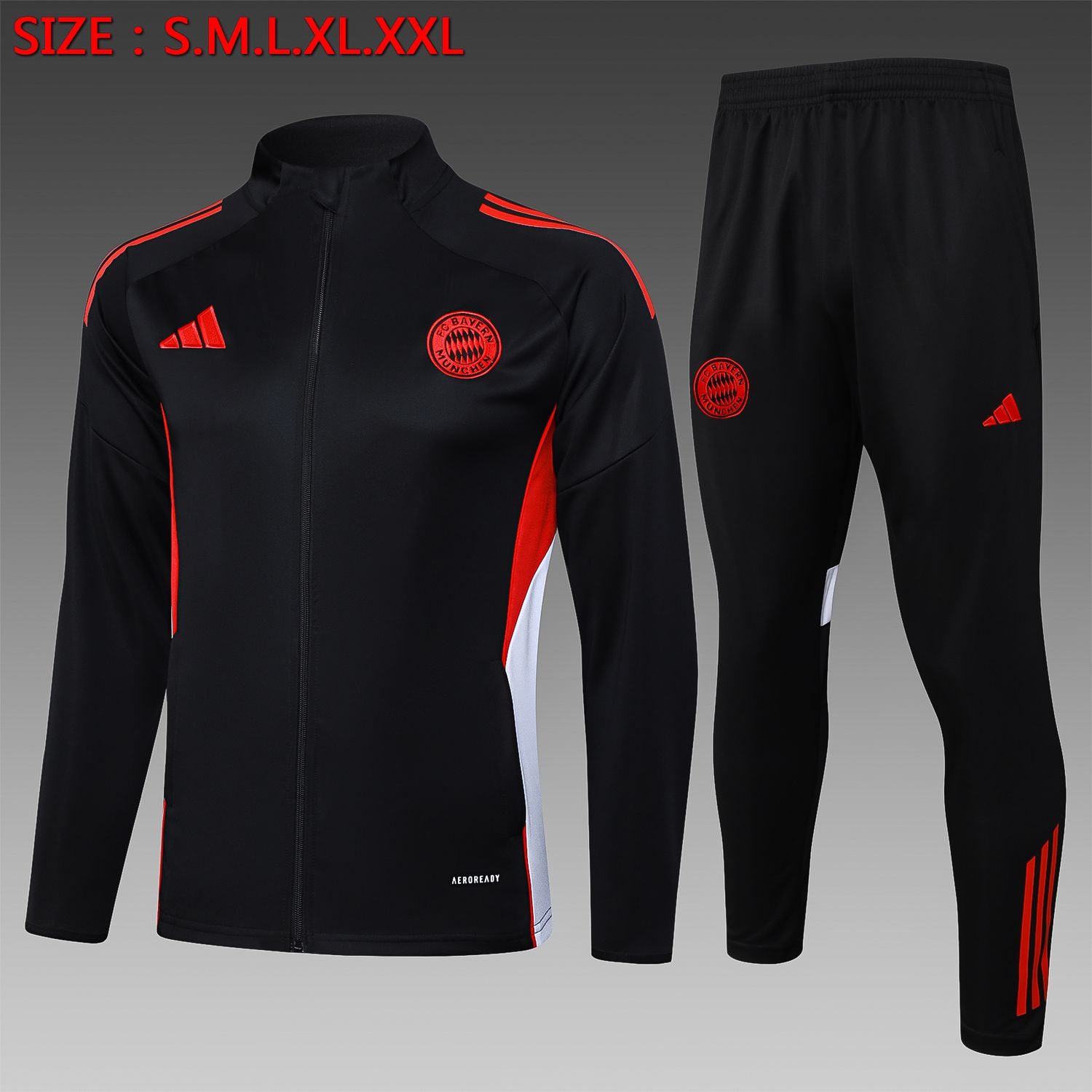 Bayern Munich Black and Red Tracksuit Set Bayern Munich Black and Red Tracksuit Set
