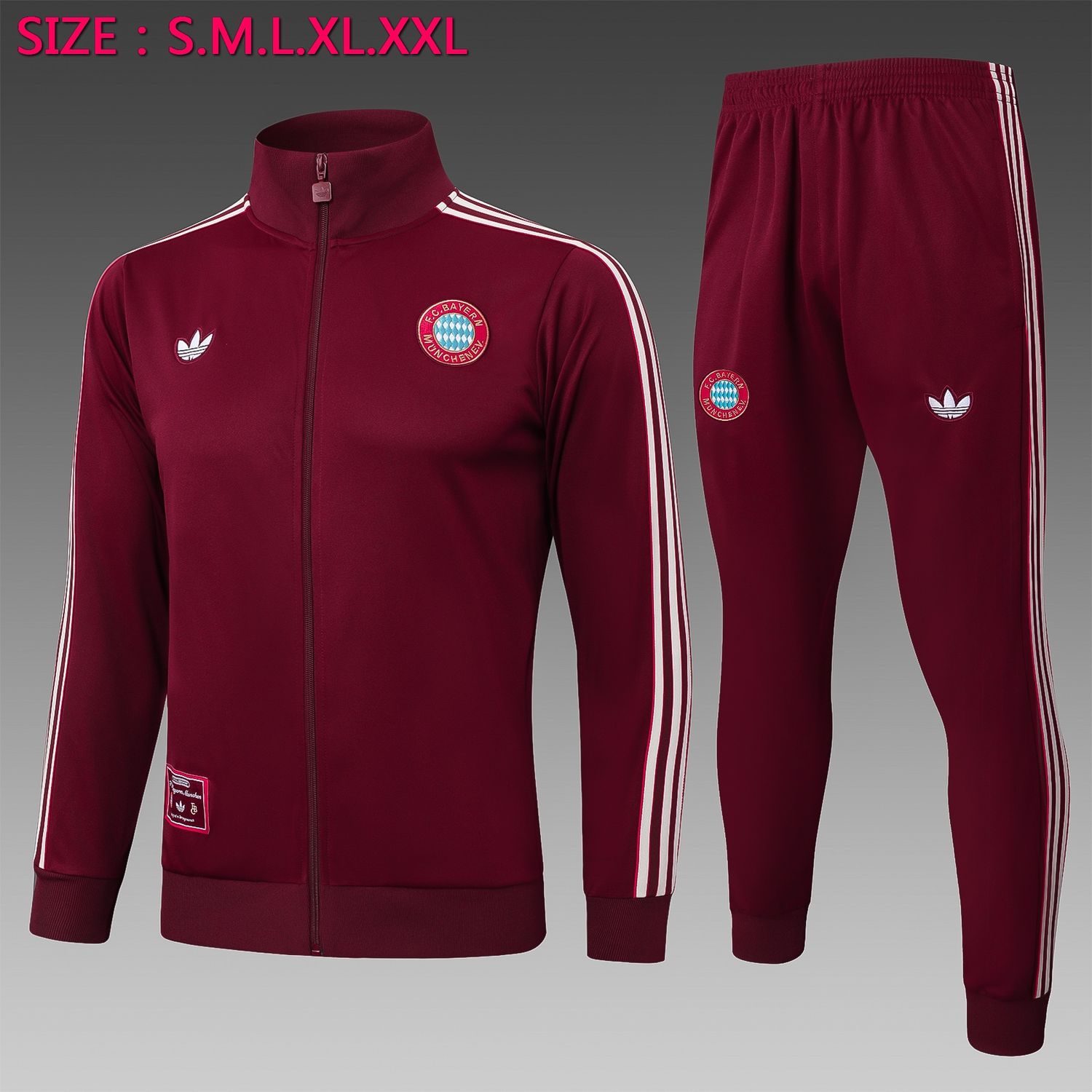 Bayern Munich Maroon Tracksuit Set Bayern Munich Maroon Tracksuit Set