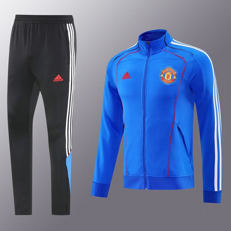 Man United Blue and Black Long Tracksuit Set