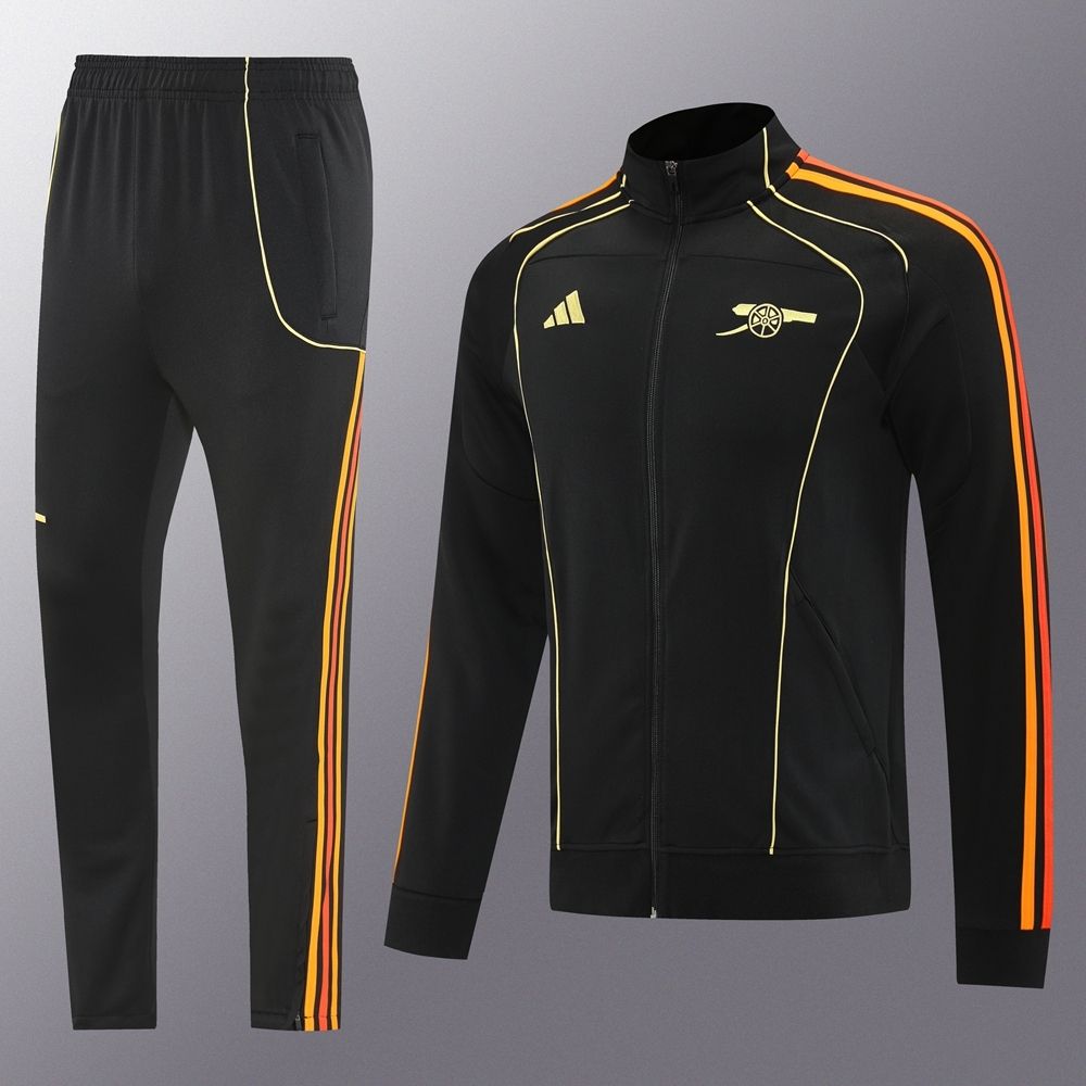 Arsenal Black and Orange Long Tracksuit Set Arsenal Black and Orange Long Tracksuit Set