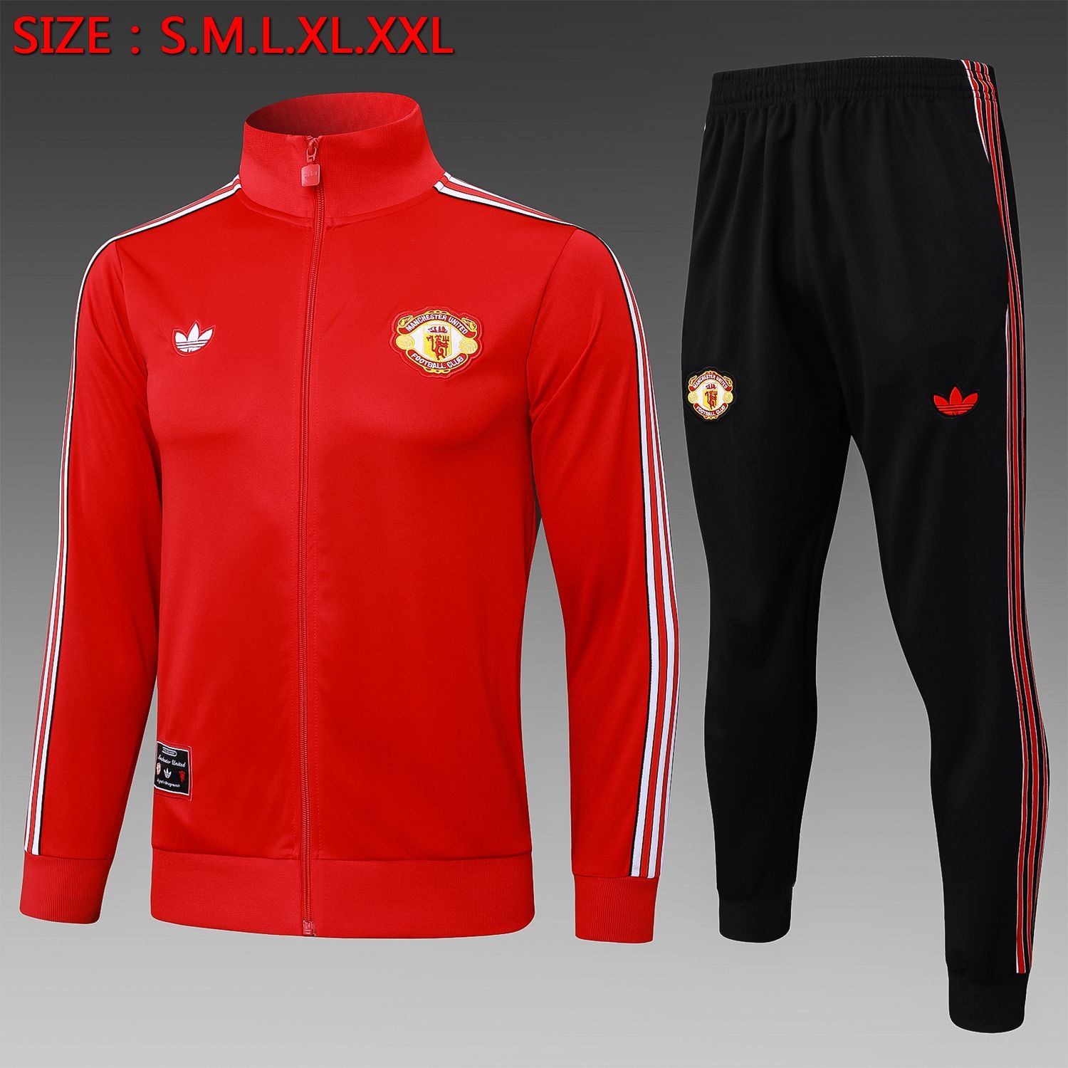 Man United Red and Black Long Tracksuit Set Man United Red and Black Long Tracksuit Set