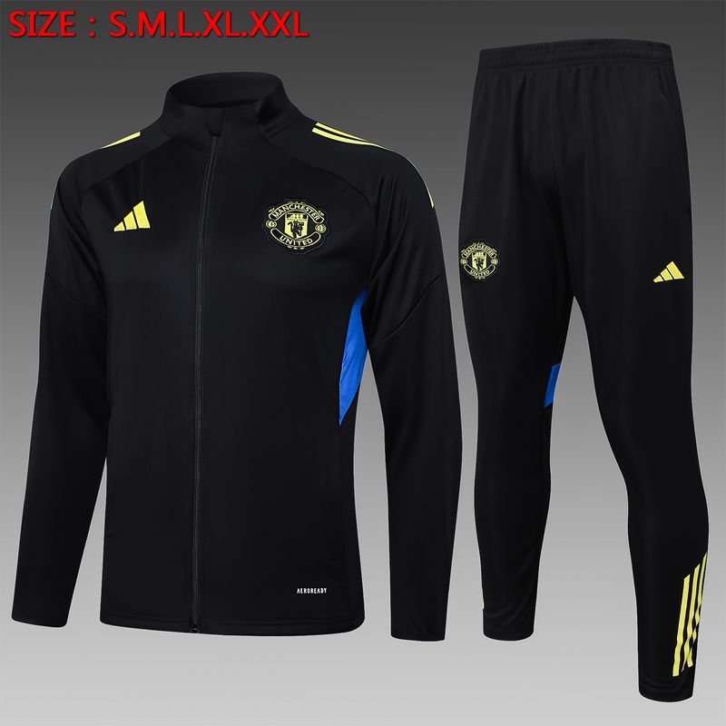 Man United Black and Yellow Long Tracksuit Set