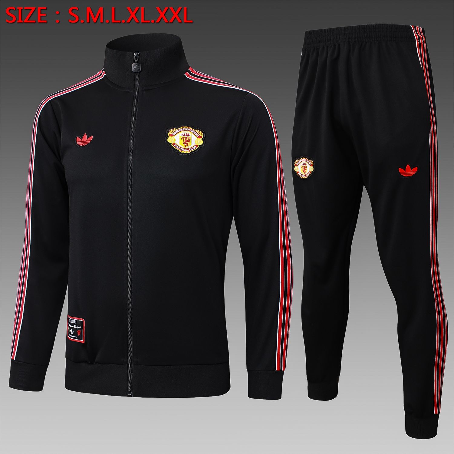 Man United Black, Red and White Long Tracksuit Set Man United Black, Red and White Long Tracksuit Set