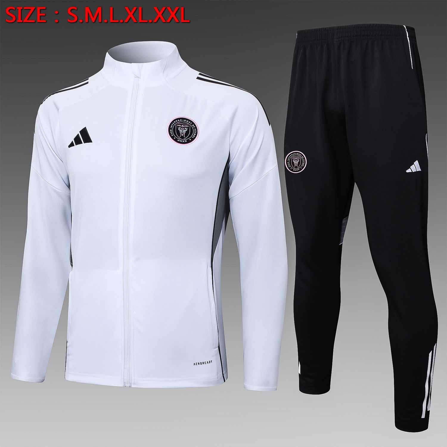 Inter Miami White and Black Tracksuit Set Inter Miami White and Black Tracksuit Set
