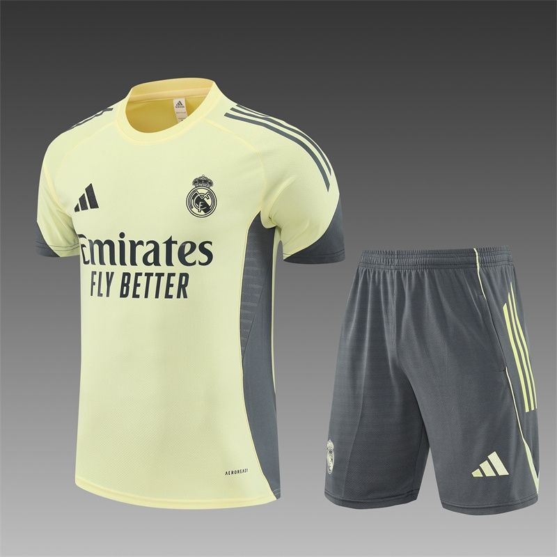 Real Madrid Pastel Yellow Short Sleeve Training Set Real Madrid Pastel Yellow Short Sleeve Training Set