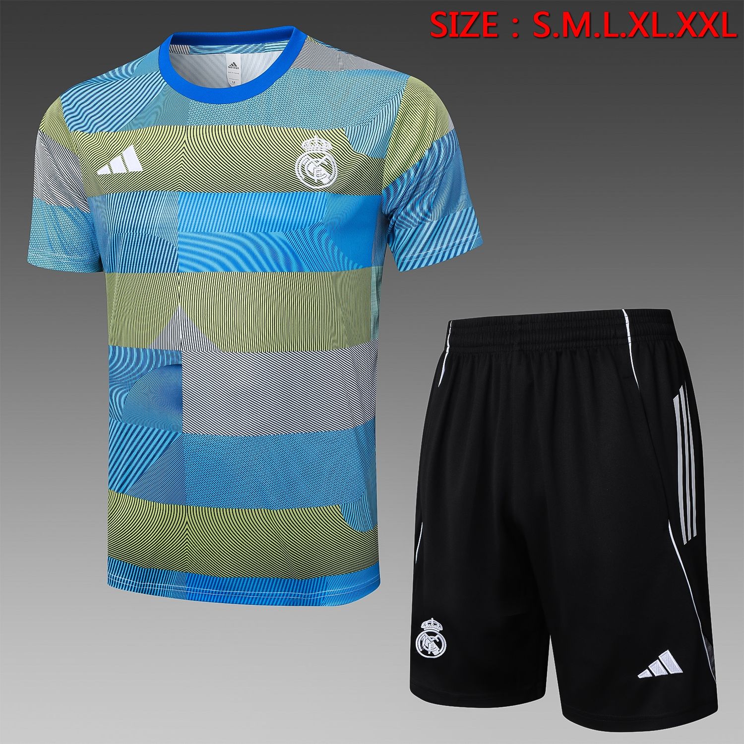 Real Madrid Shades of Blue Short Sleeve Training Set Real Madrid Shades of Blue Short Sleeve Training Set