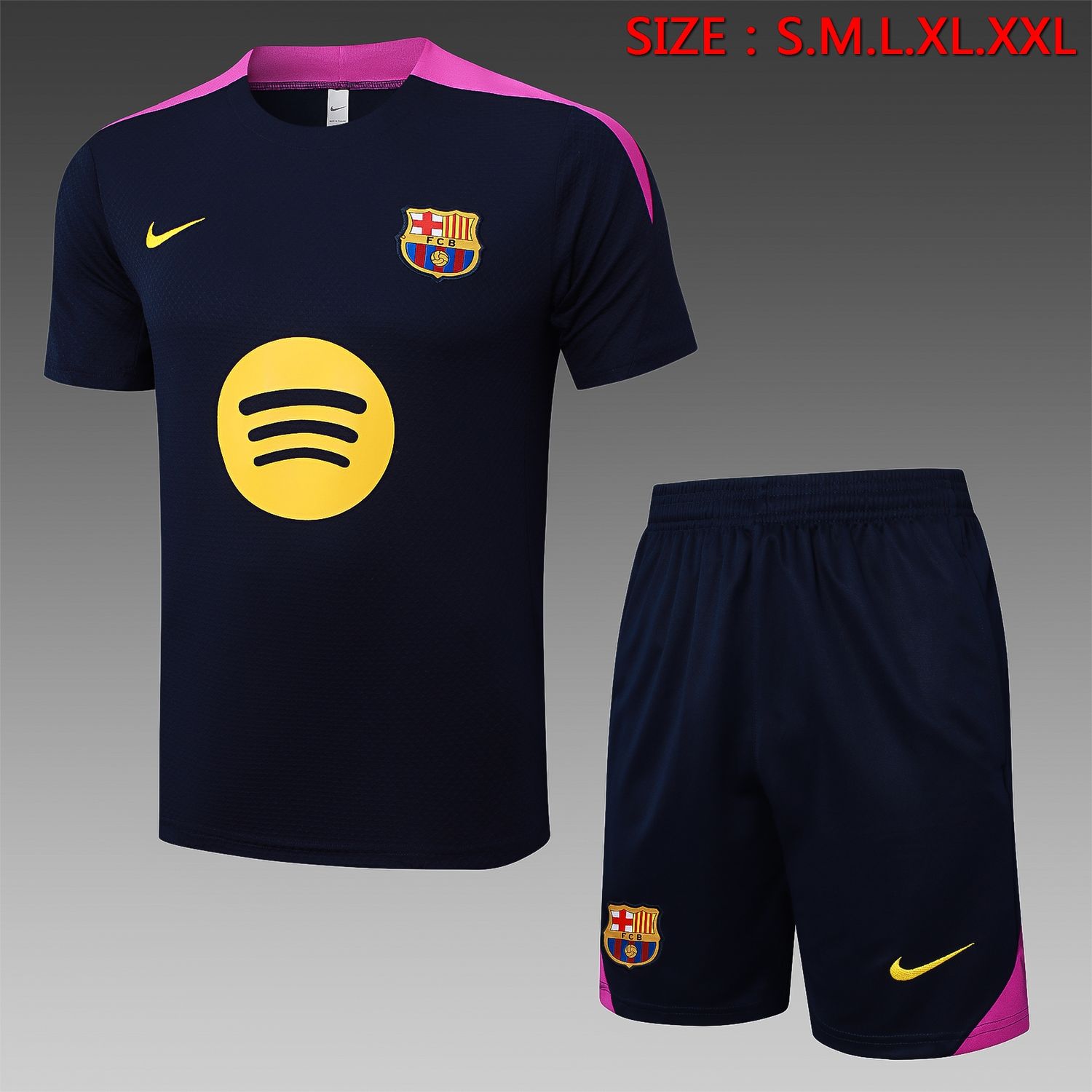 Barcelona Navy and Purple Short Sleeve Training Set Barcelona Navy and Purple Short Sleeve Training Set