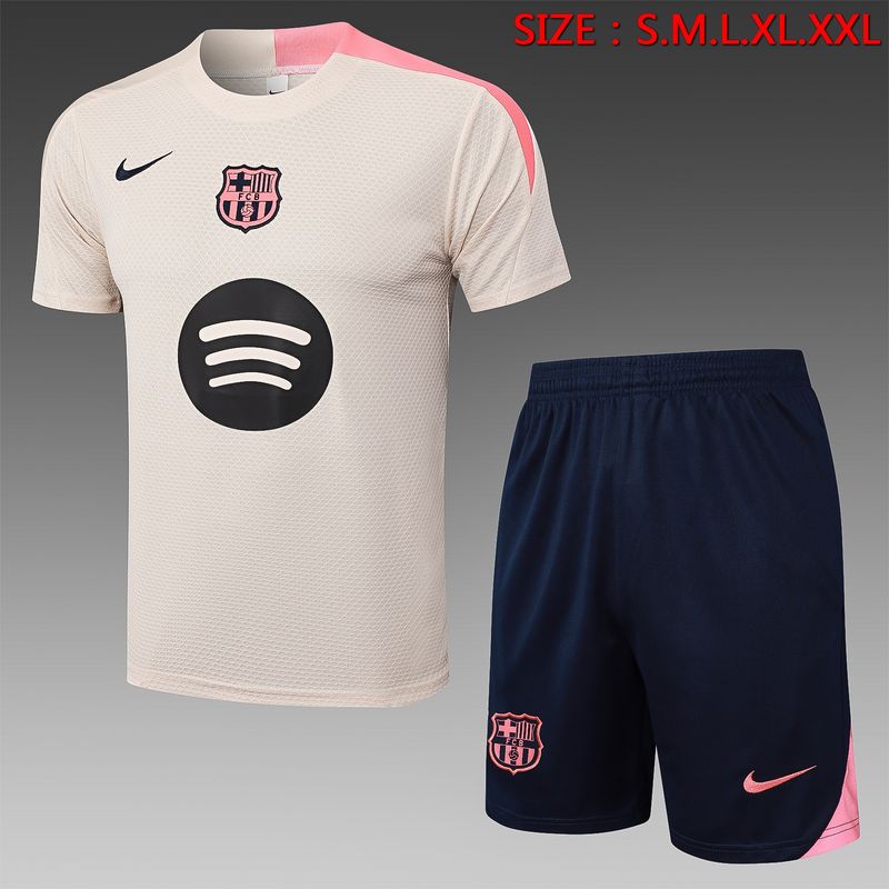 Barcelona Ivory, Navy and Pink Short Sleeve Training Set