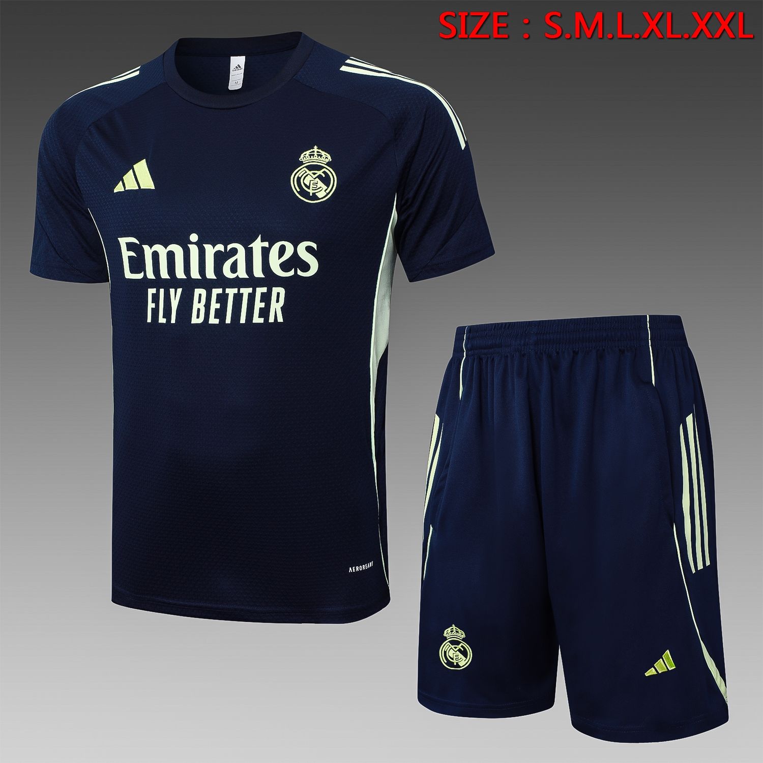 Real Madrid Navy and Light Green Short Sleeve Training Set Real Madrid Navy and Light Green Short Sleeve Training Set