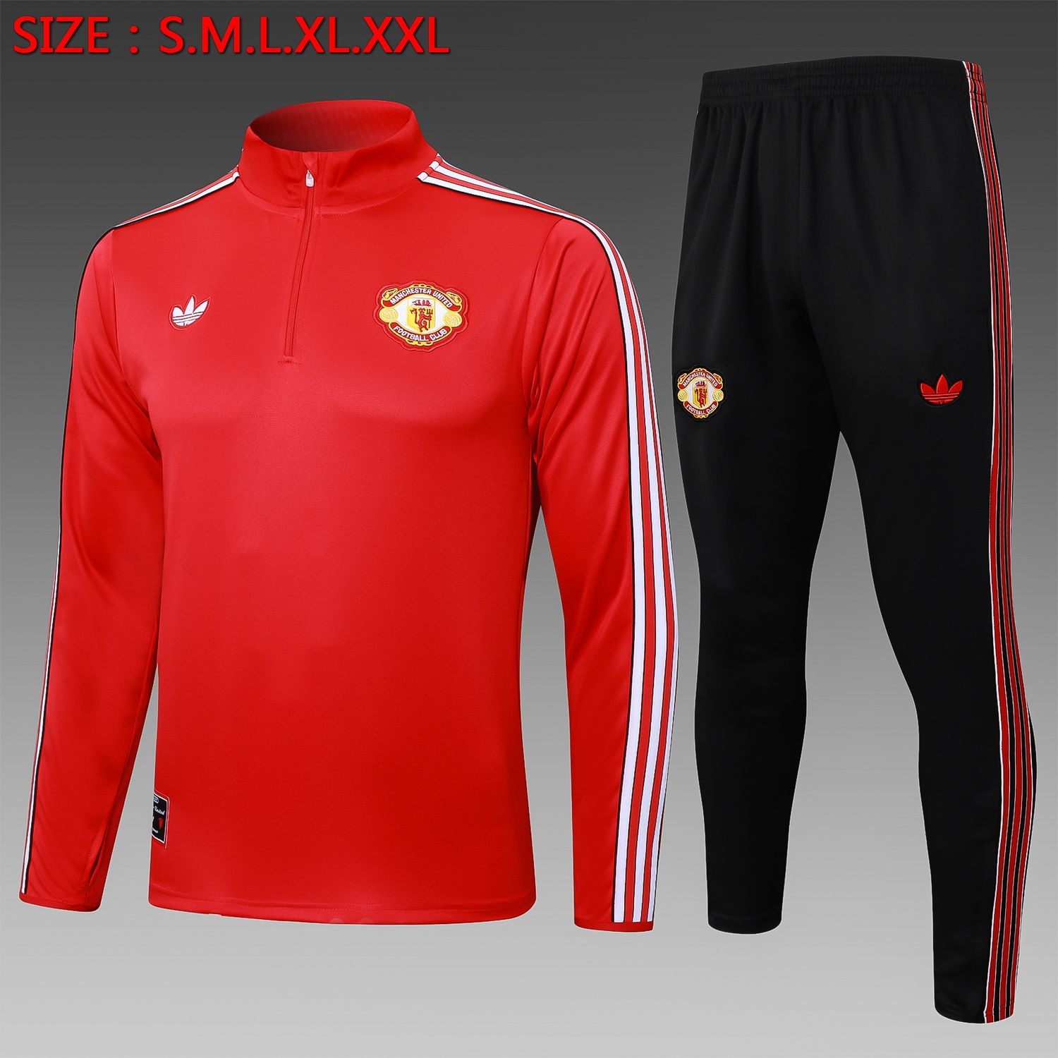 Man United Red, Black and White Long Sleeve Training Set  Man United Red, Black and White Long Sleeve Training Set