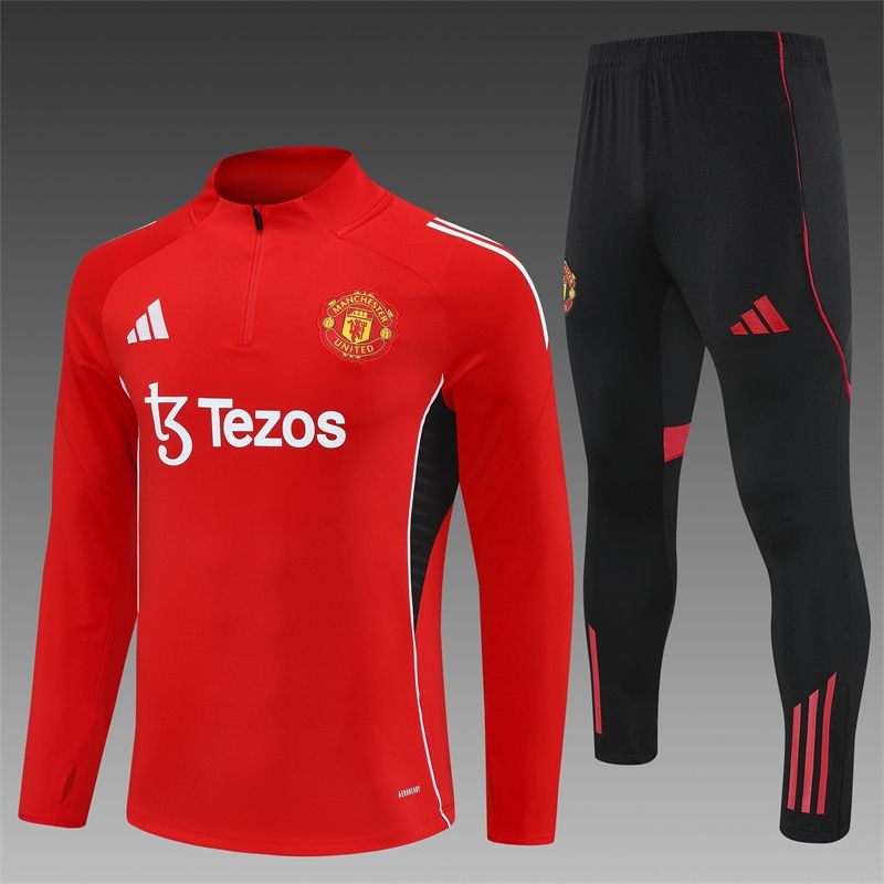Man United Red, Black and White Long Sleeve Training Set 