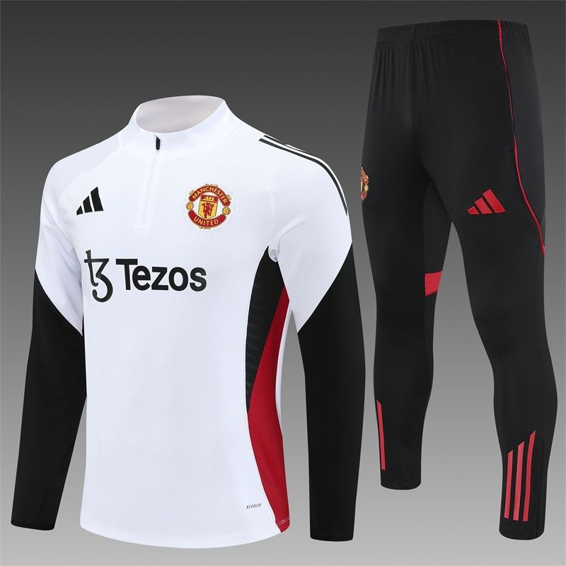 Man United White, Black and Red Long Sleeve Training Set 