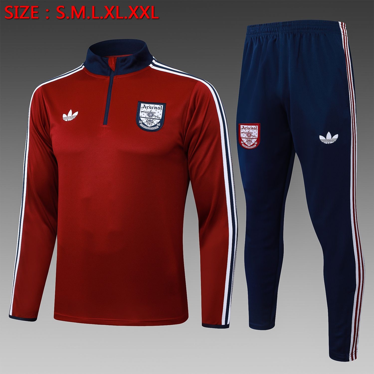 Arsenal Maroon and Navy Long Sleeve Training Set  Arsenal Maroon and Navy Long Sleeve Training Set