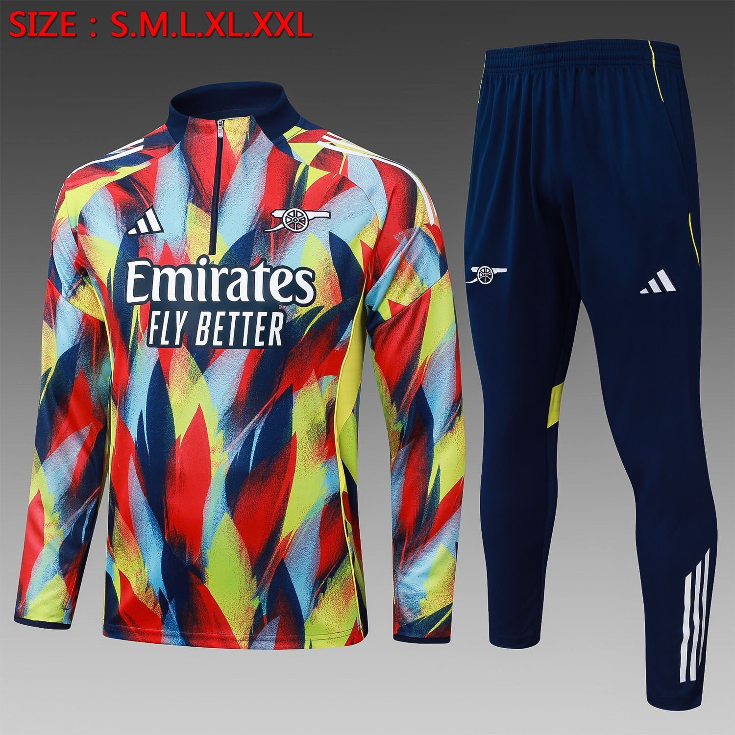 Arsenal Red, Blue, Yellow and Navy Long Sleeve Training Set  Arsenal Red, Blue, Yellow and Navy Long Sleeve Training Set