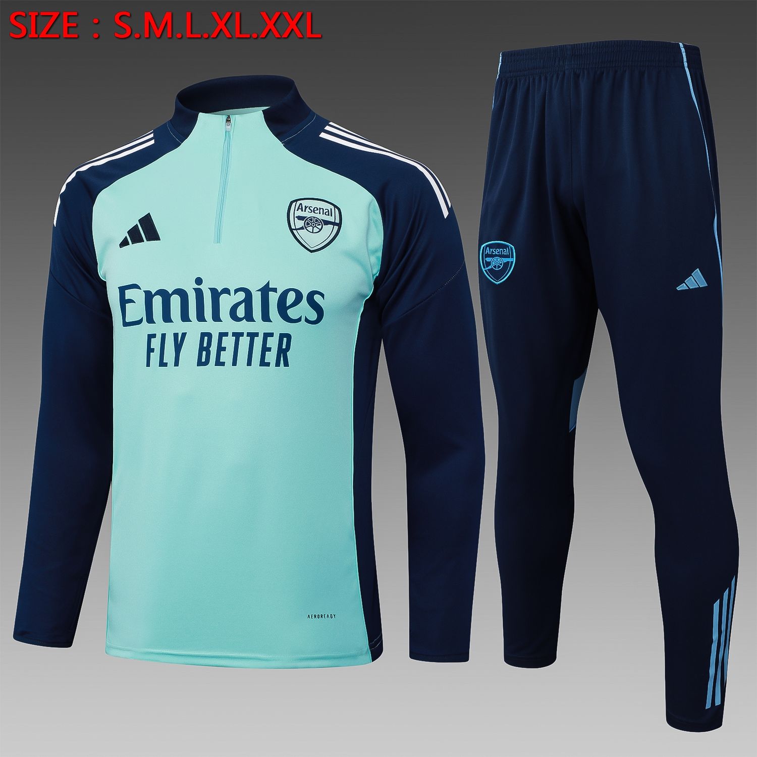 Arsenal Teal and Navy Long Sleeve Training Set  Arsenal Teal and Navy Long Sleeve Training Set
