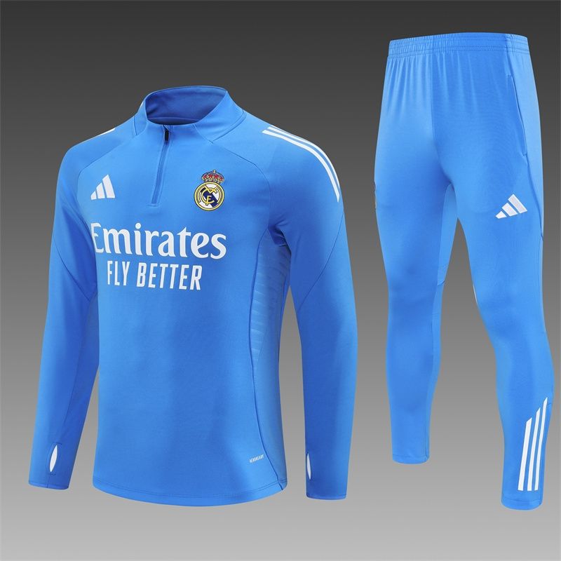 Real Madrid Blue Long Sleeve Training Set  Real Madrid Blue Long Sleeve Training Set