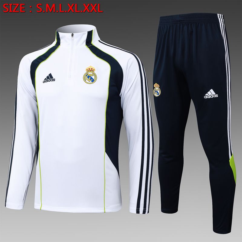 Real Madrid White, Navy and Green Long Sleeve Training Set 