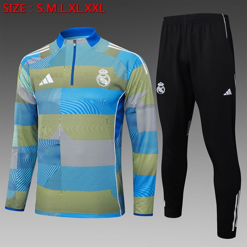 Real Madrid Blue, Green and Black Long Sleeve Training Set 
