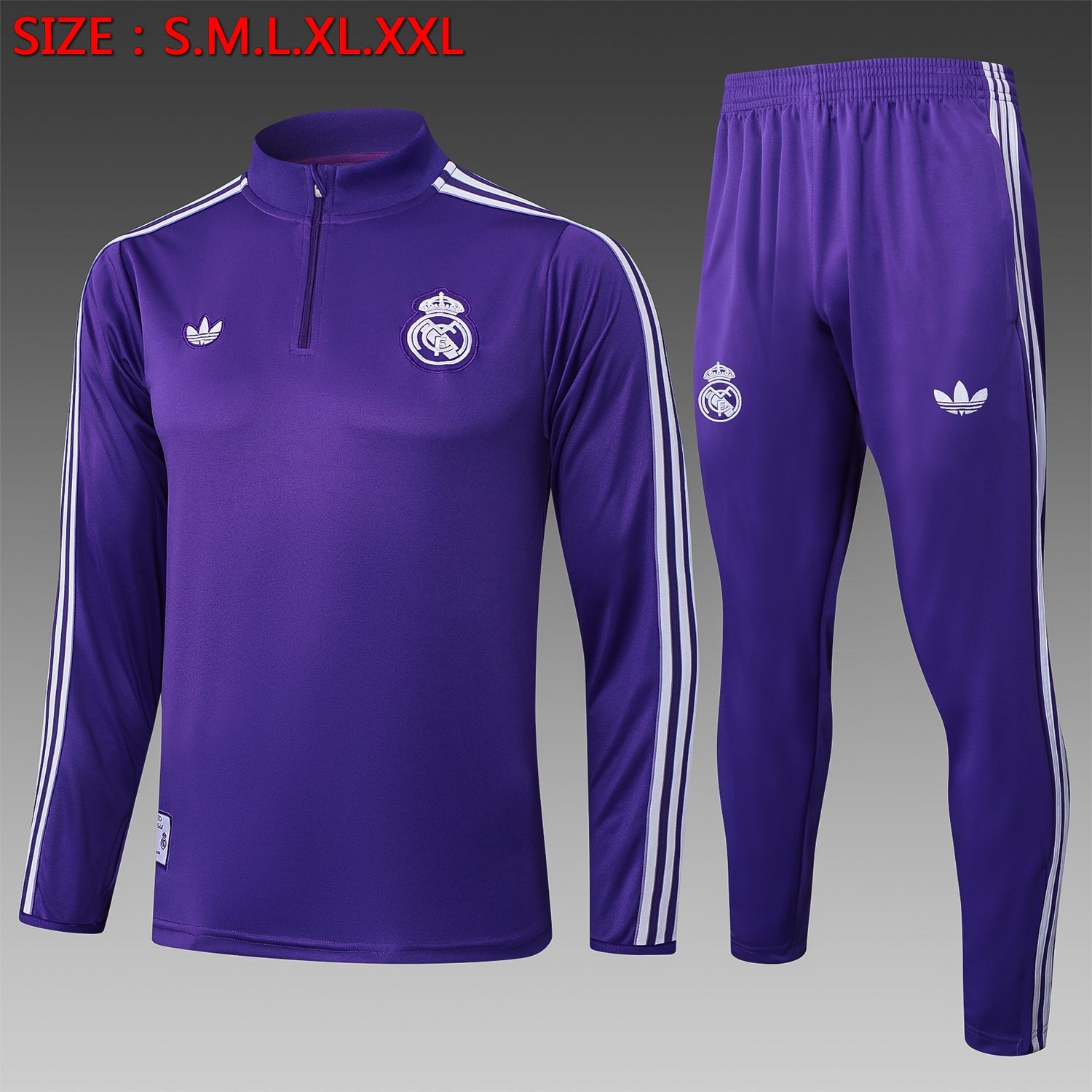 Real Madrid Purple Long Sleeve Training Set  Real Madrid Purple Long Sleeve Training Set