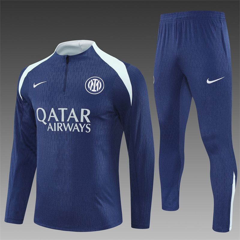 Inter Milan Navy and Powder Blue Long Sleeve Training Set 