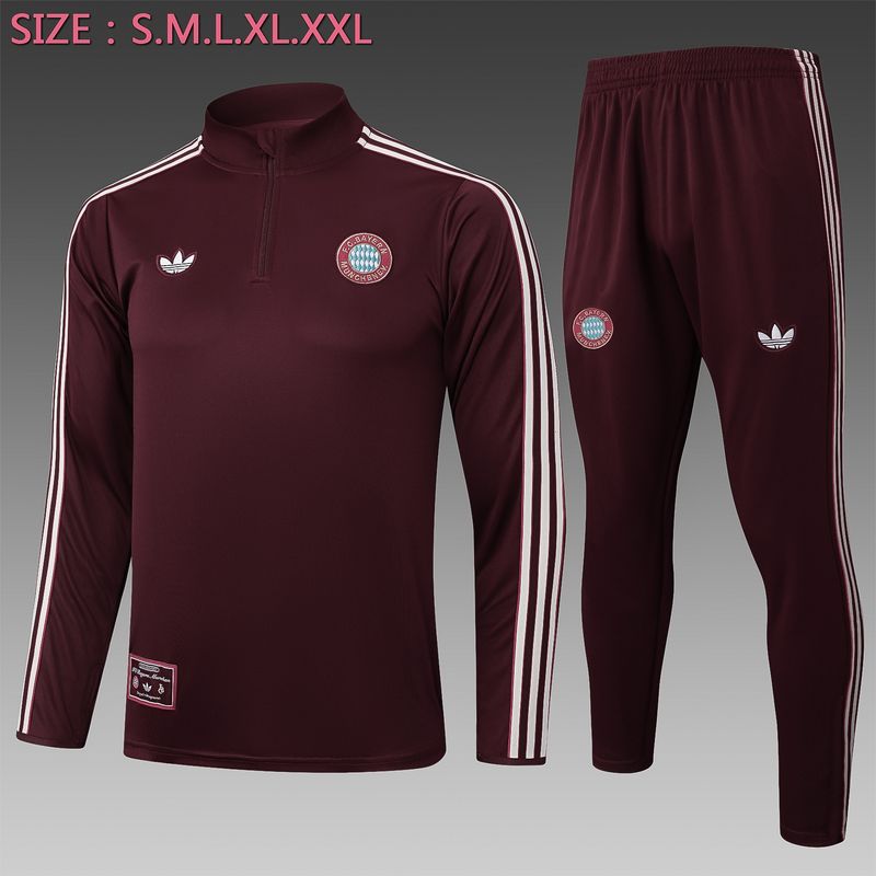 Bayern Munich Maroon Long Sleeve Training Set 