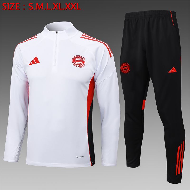 Bayern Munich White and Black Long Sleeve Training Set 
