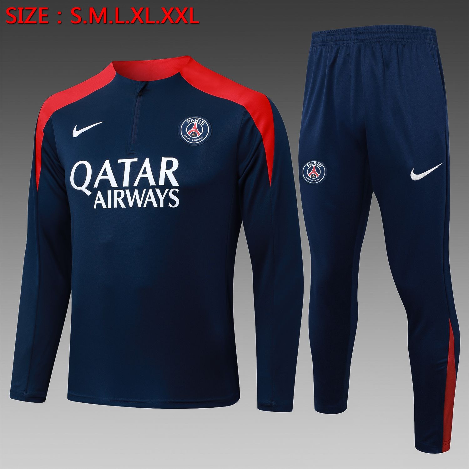 PSG Navy and Red Long Sleeve Training Set  PSG Navy and Red Long Sleeve Training Set