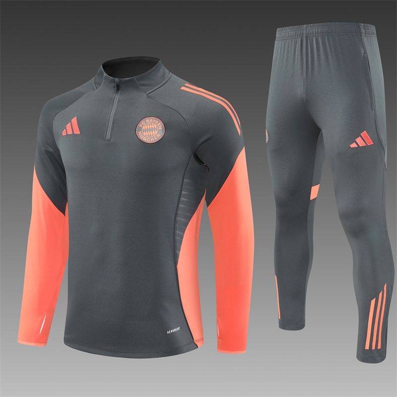Bayern Munich Grey and Peach Long Sleeve Training Set 