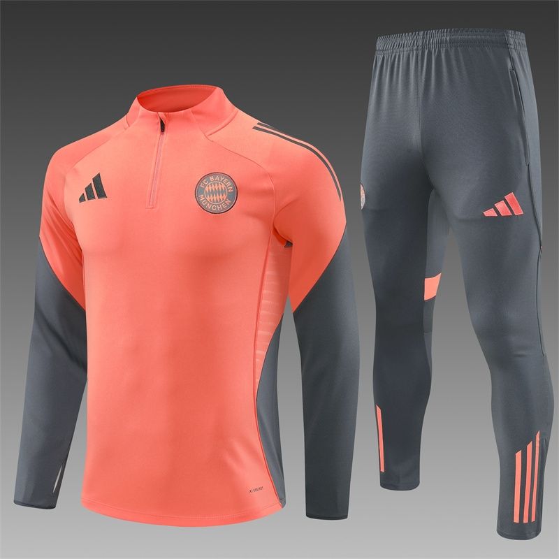 Bayern Munich Peach and Grey Long Sleeve Training Set 