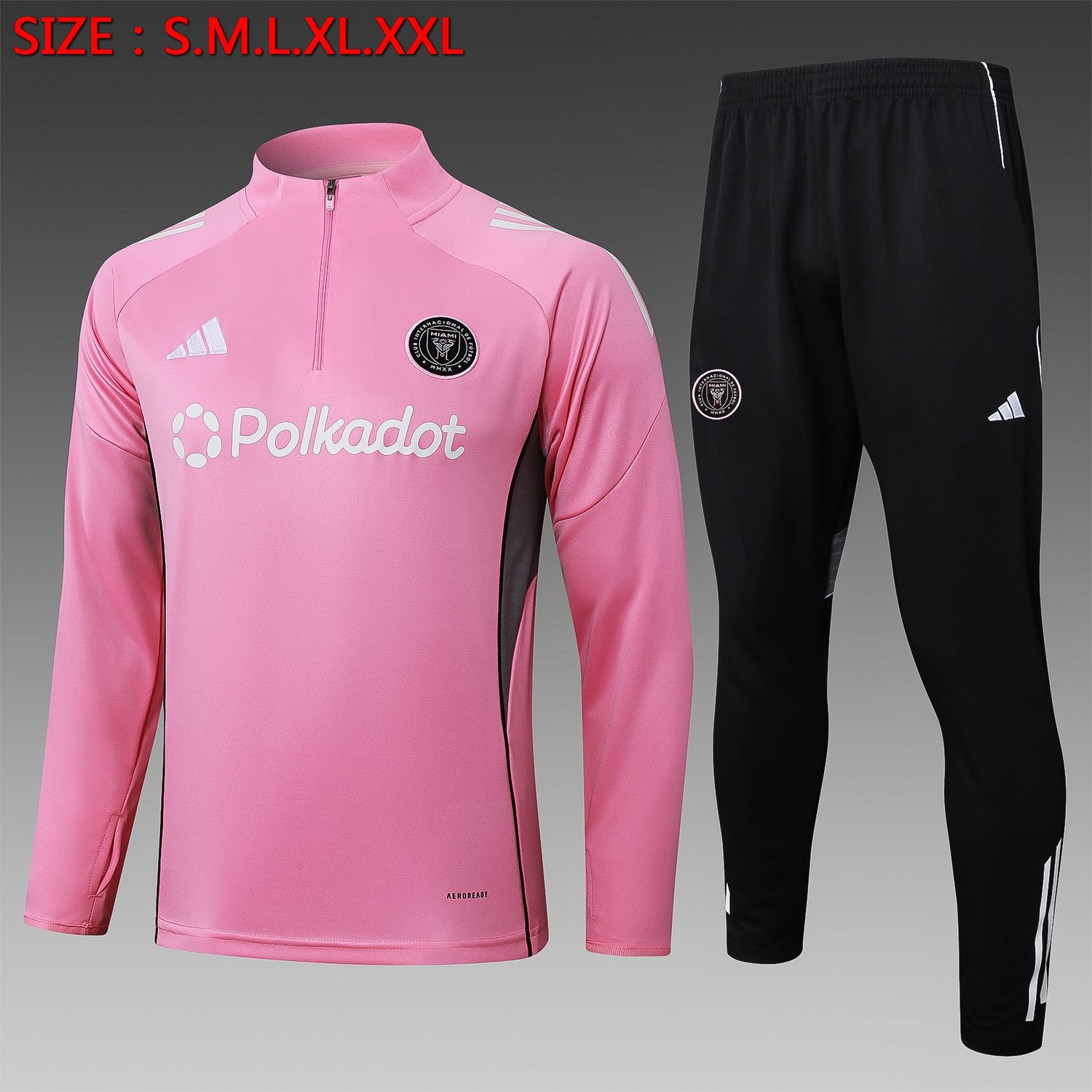 Inter Miami Pink and Black Long Sleeve Training Set  Inter Miami Pink and Black Long Sleeve Training Set