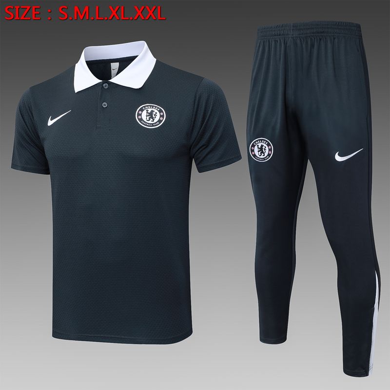 Chelsea Charcoal Grey and White Short Sleeve Tracksuit