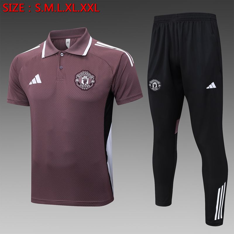 Man United Purple and Black Short Sleeve Tracksuit