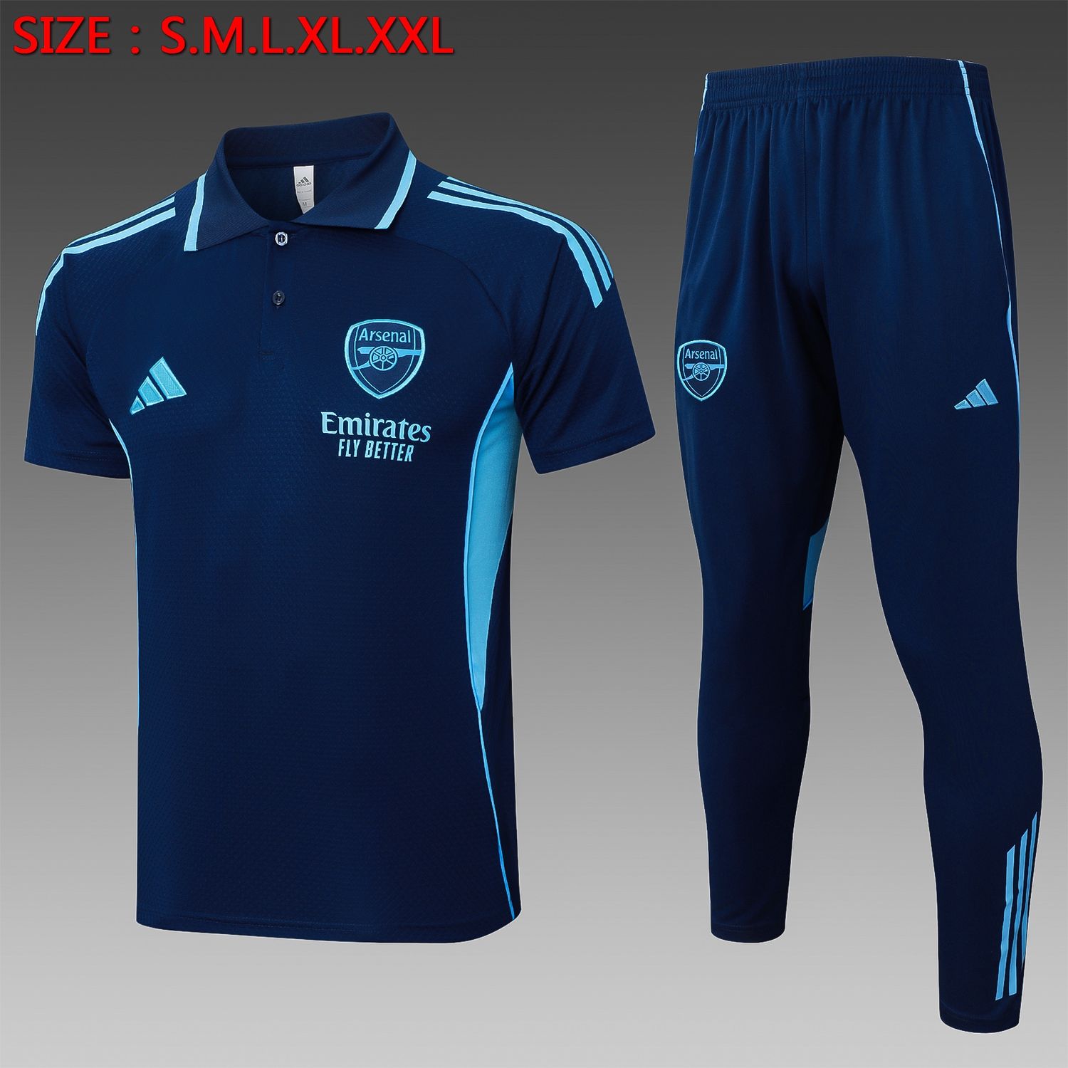 Arsenal Navy and Blue Short Sleeve Tracksuit Arsenal Navy and Blue Short Sleeve Tracksuit