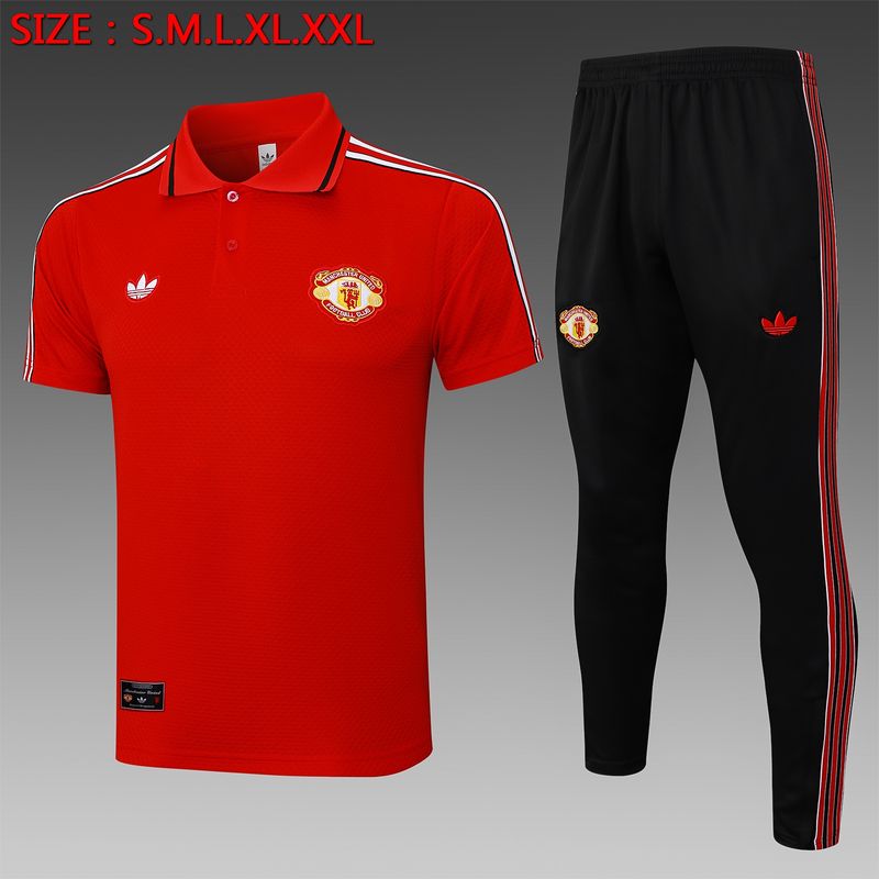  Man United Red and Black Short Sleeve Tracksuit