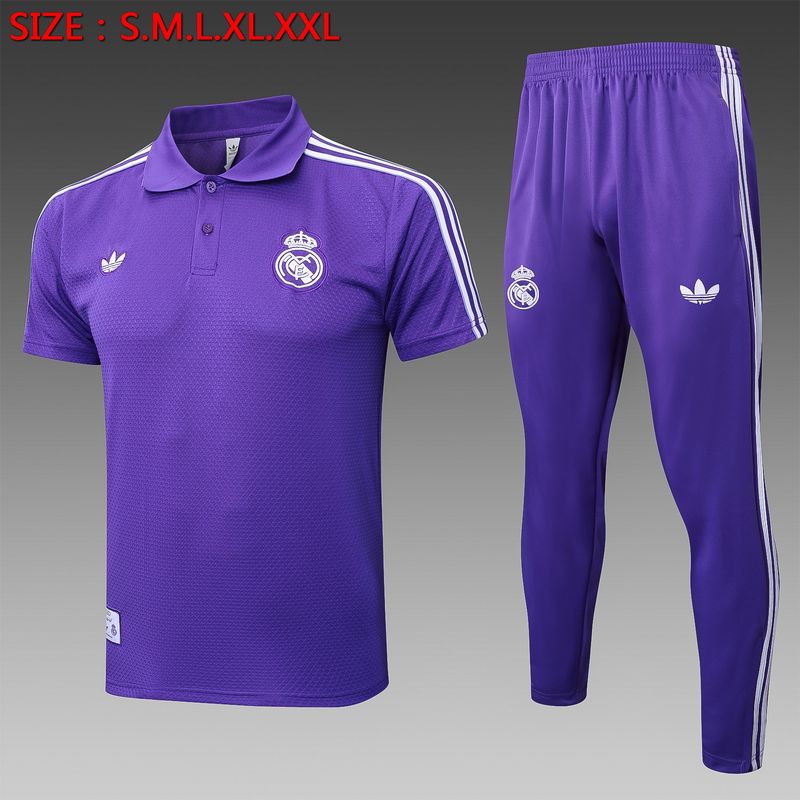 Real Madrid Purple Short Sleeve Tracksuit