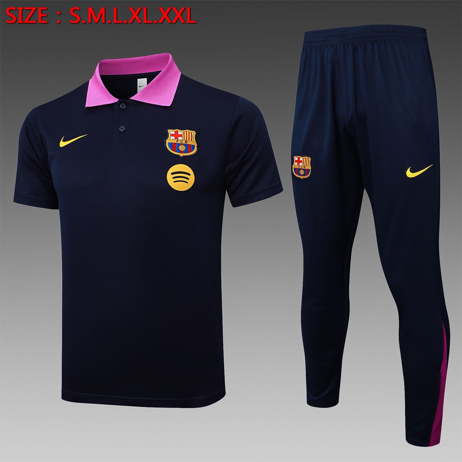 Barcelona Navy and Purple Short Sleeve Tracksuit Barcelona Navy and Purple Short Sleeve Tracksuit