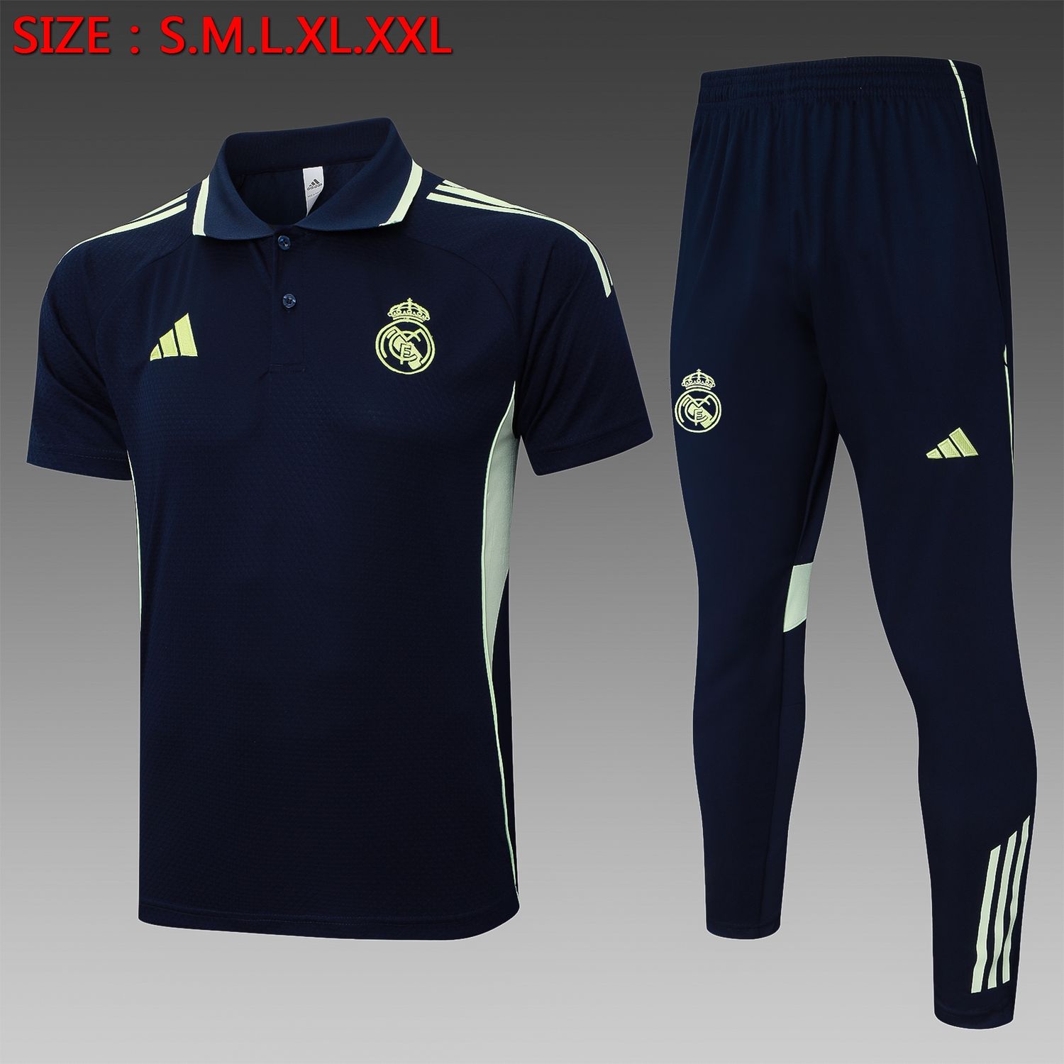 Real Madrid Navy and Green Short Sleeve Tracksuit Real Madrid Navy and Green Short Sleeve Tracksuit