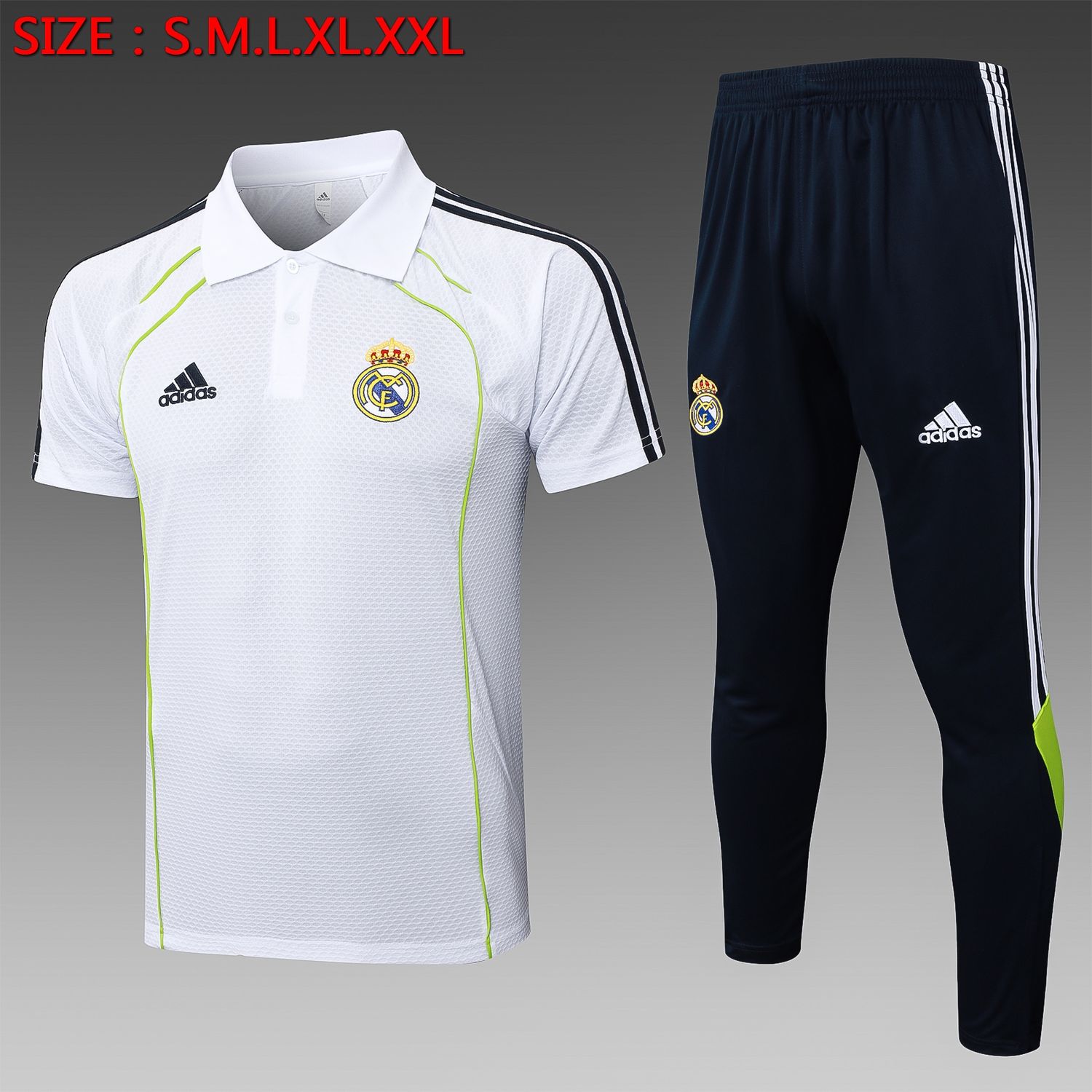 Real Madrid White, Green and Black Short Sleeve Tracksuit Real Madrid White, Green and Black Short Sleeve Tracksuit